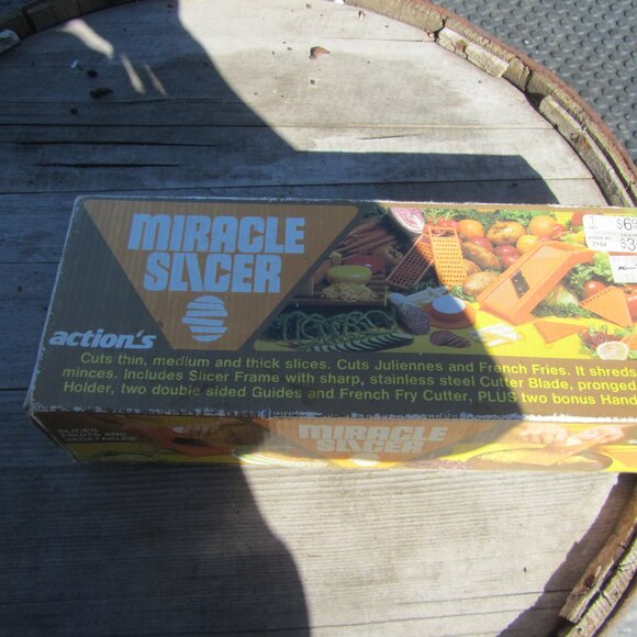 vtg open box miracle slicer 1984 cuts thin md thick juliene french fries shreds - Picture 1 of 5